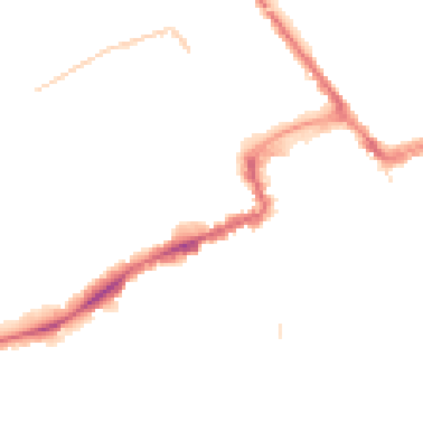 Night-time road noise heatmap for BH1 4EN