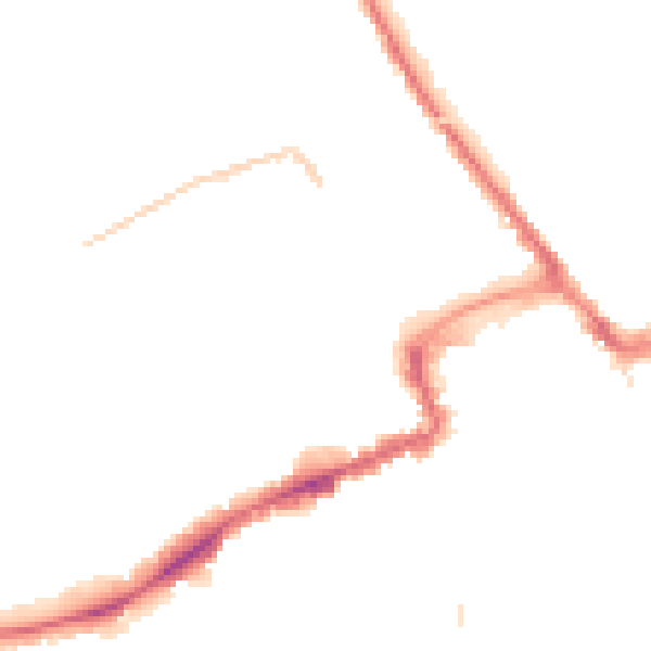 Night-time road noise heatmap for BH1 4EP