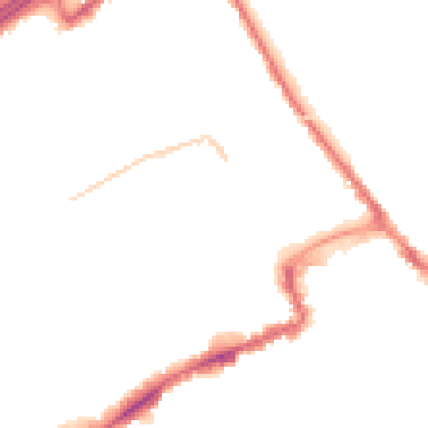 Night-time road noise heatmap for BH1 4ER