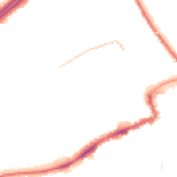 Night-time road noise heatmap for BH1 4ET