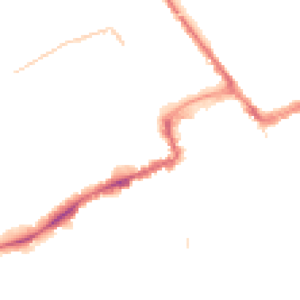 Night-time road noise heatmap for BH1 4EW