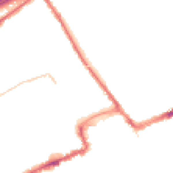 Night-time road noise heatmap for BH1 4JR