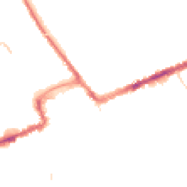 Night-time road noise heatmap for BH1 4LQ