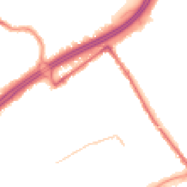 Night-time road noise heatmap for BH1 4NR