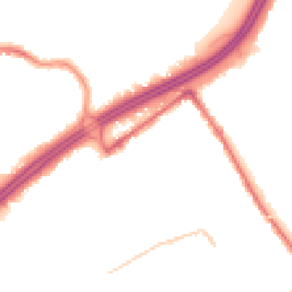 Night-time road noise heatmap for BH1 4NX