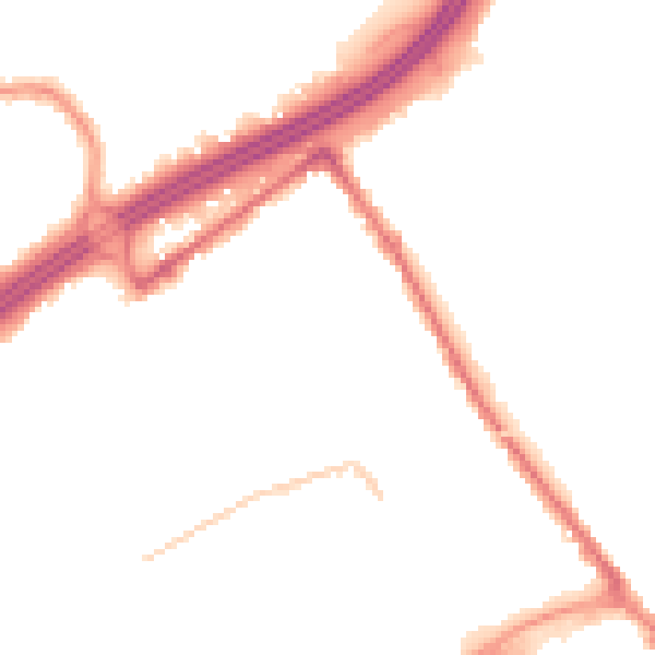 Night-time road noise heatmap for BH1 4PJ