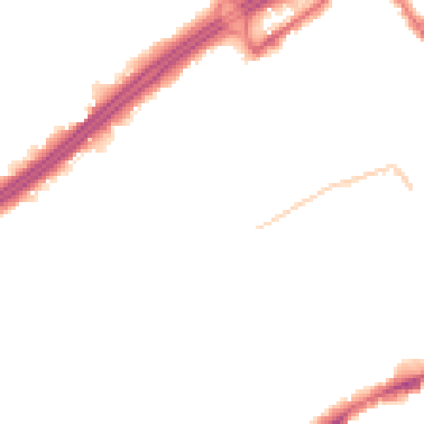 Night-time road noise heatmap for BH1 4RA