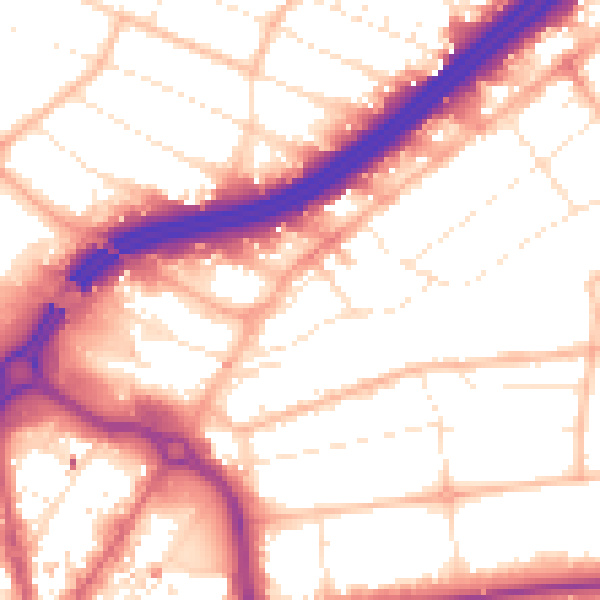 Daytime road noise heatmap for BH1 4SJ