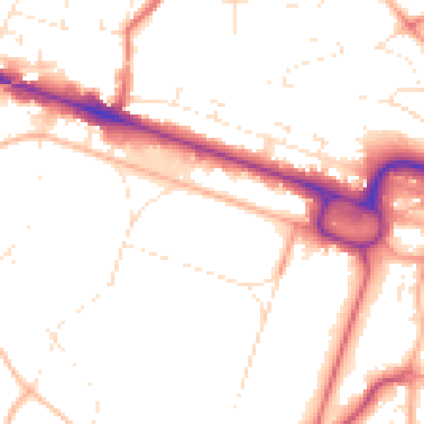Daytime road noise heatmap for BH13 6BD