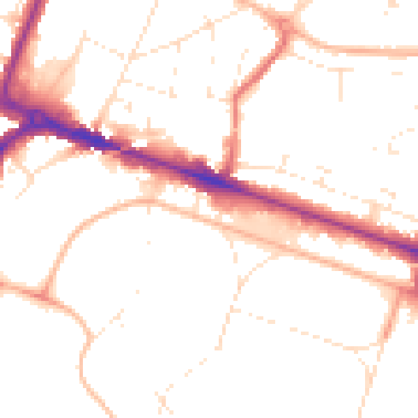 Daytime road noise heatmap for BH13 6BH
