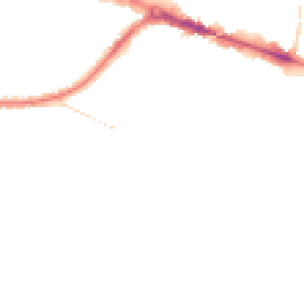 Night-time road noise heatmap for BH13 6BY