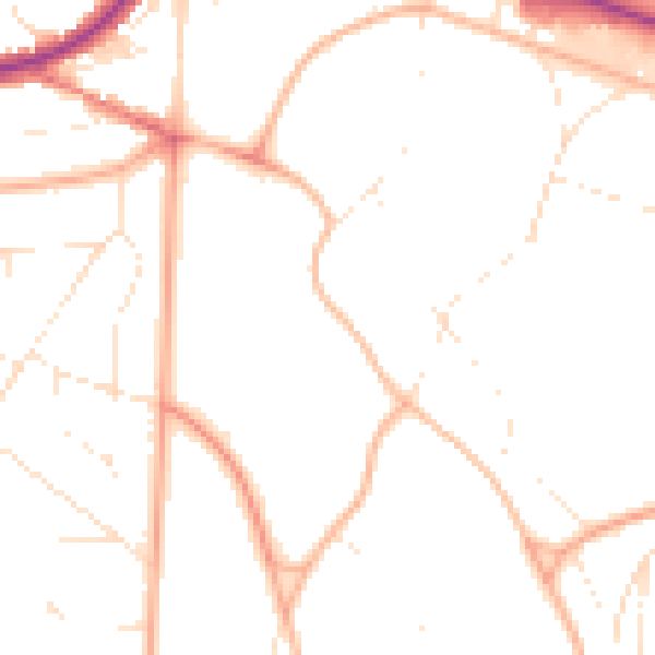 Daytime road noise heatmap for BH13 6BZ
