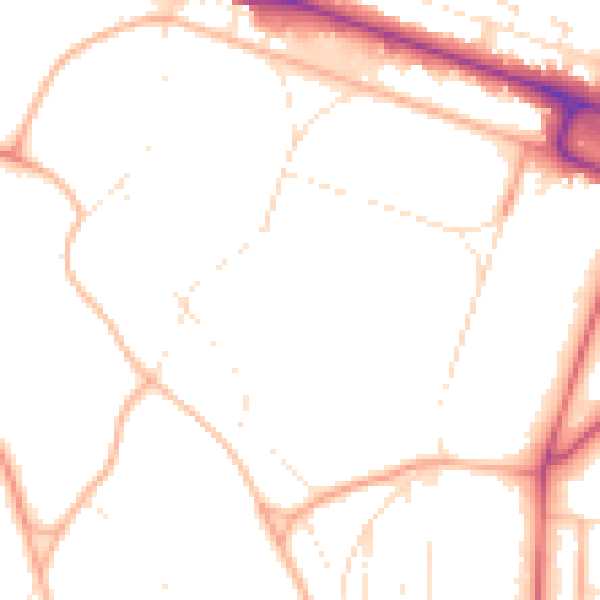 Daytime road noise heatmap for BH13 6EA