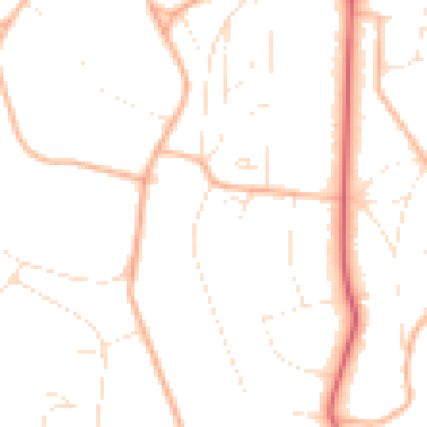 Daytime road noise heatmap for BH13 6LT