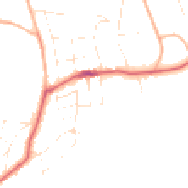 Daytime road noise heatmap for BH13 7JB