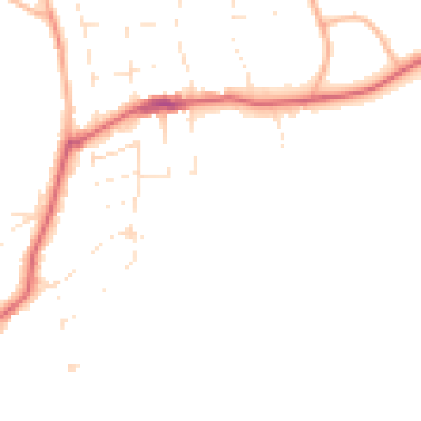 Daytime road noise heatmap for BH13 7JT