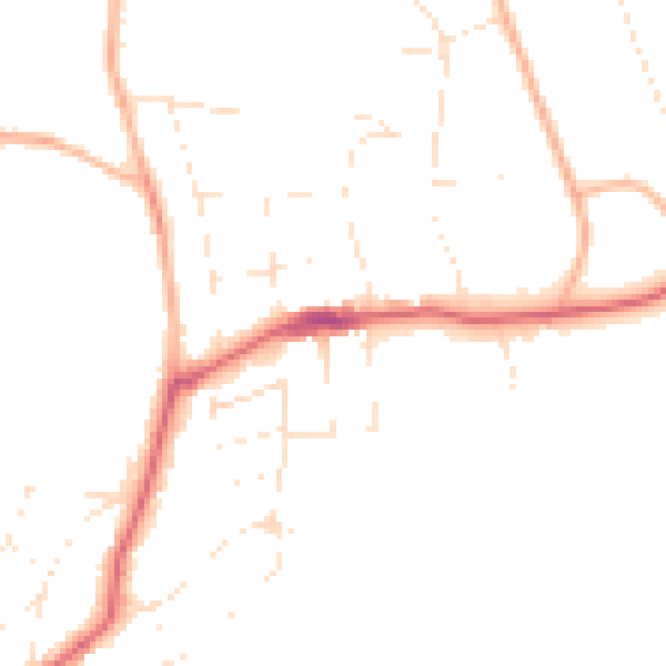Daytime road noise heatmap for BH13 7LE