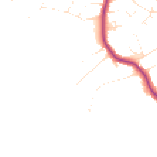 Daytime road noise heatmap for BH14 8EQ