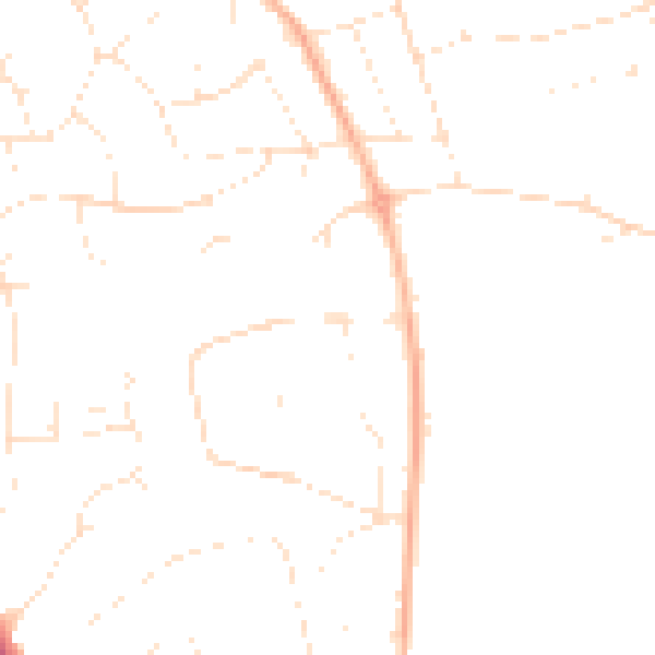 Daytime road noise heatmap for BH14 8QN