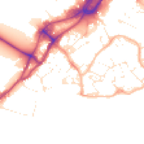 Daytime road noise heatmap for BH15 1EG