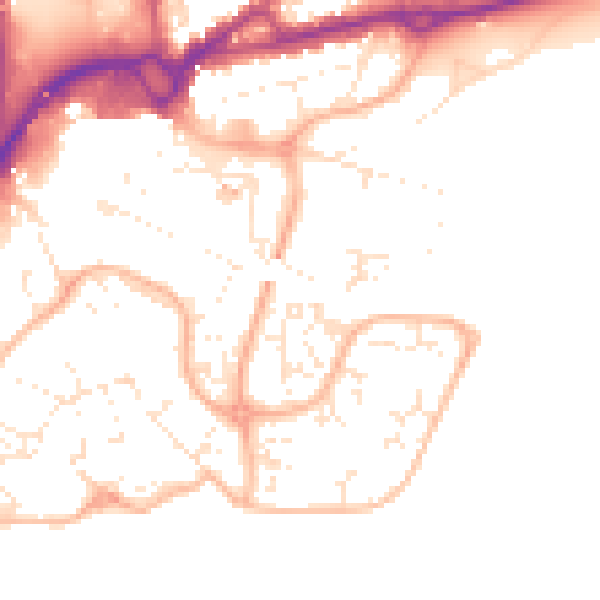 Daytime road noise heatmap for BH15 1EP