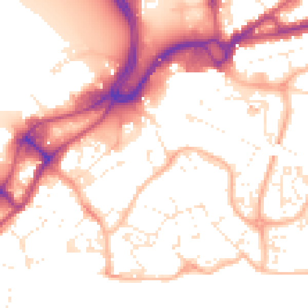 Daytime road noise heatmap for BH15 1ET