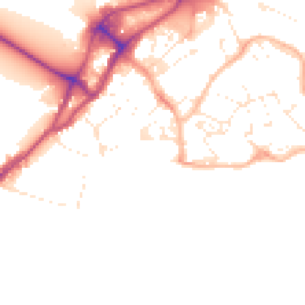 Daytime road noise heatmap for BH15 1GZ