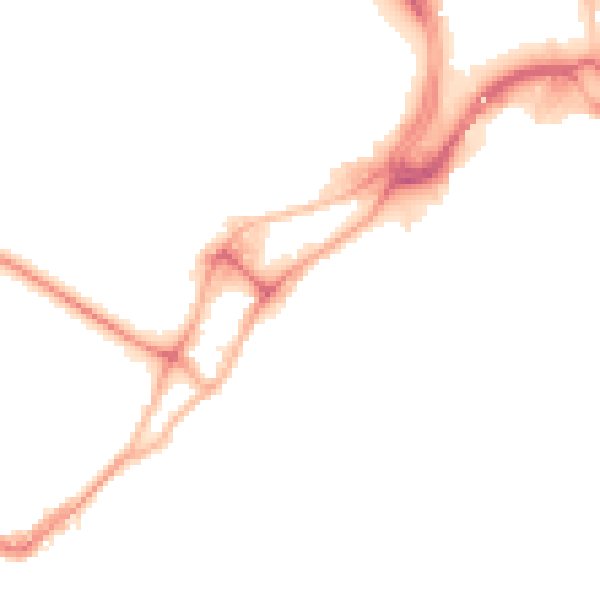 Night-time road noise heatmap for BH15 1NT