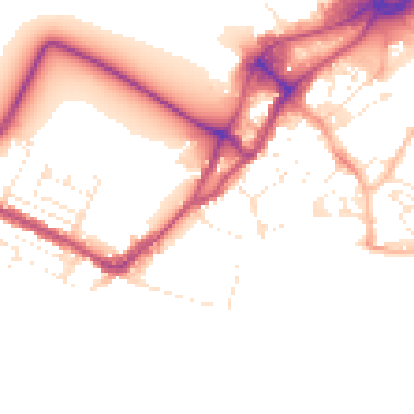 Daytime road noise heatmap for BH15 1ZB