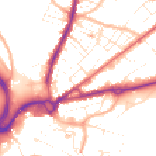 Daytime road noise heatmap for BH15 2DF