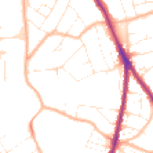 Daytime road noise heatmap for BH15 3DN