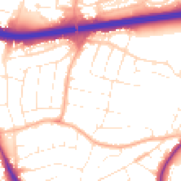 Daytime road noise heatmap for BH15 3LJ
