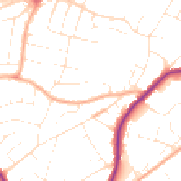Daytime road noise heatmap for BH15 3RP