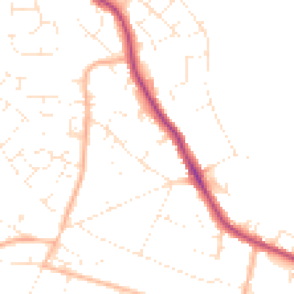 Daytime road noise heatmap for BH15 4BJ