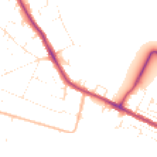 Daytime road noise heatmap for BH15 4BS