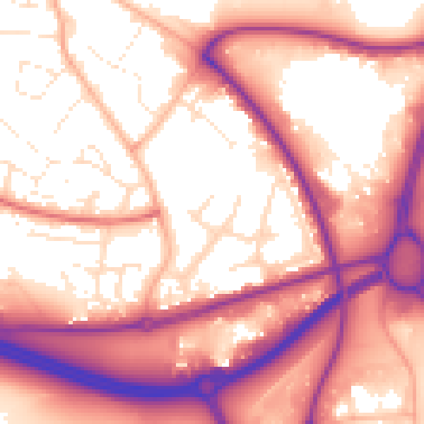 Daytime road noise heatmap for BH17 7AT