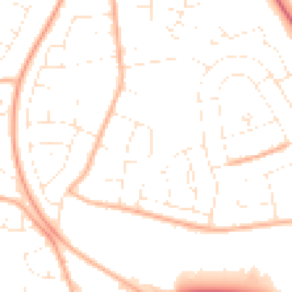 Daytime road noise heatmap for BH17 7HN