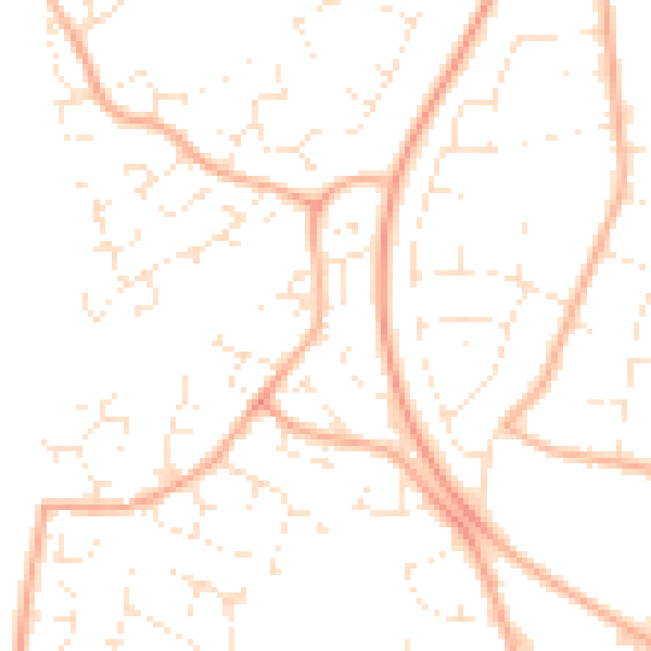 Daytime road noise heatmap for BH17 7UL