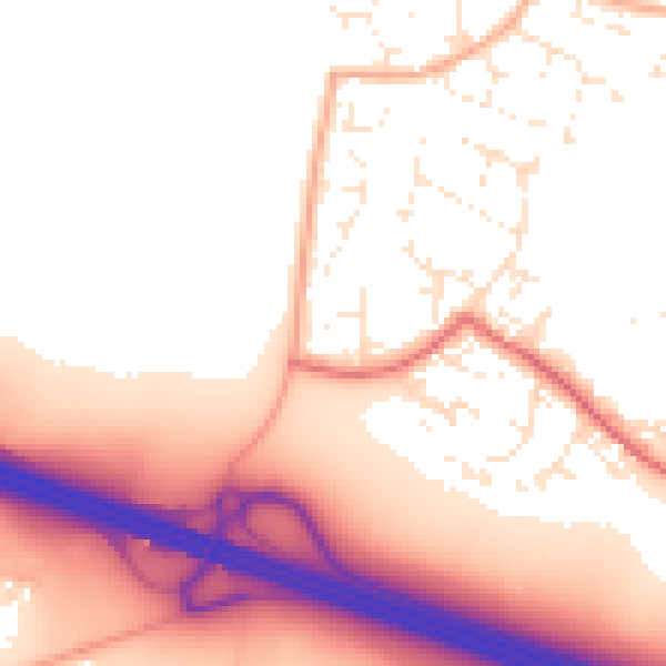 Daytime road noise heatmap for BH17 7YB