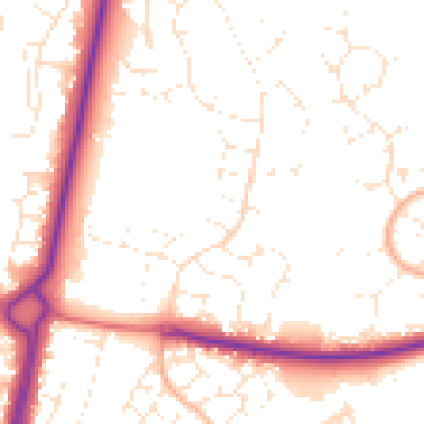 Daytime road noise heatmap for BH17 9AR