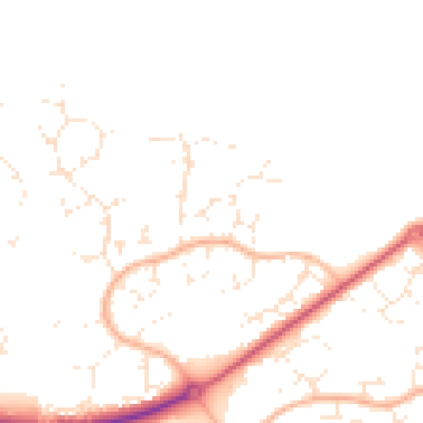 Daytime road noise heatmap for BH17 9EN