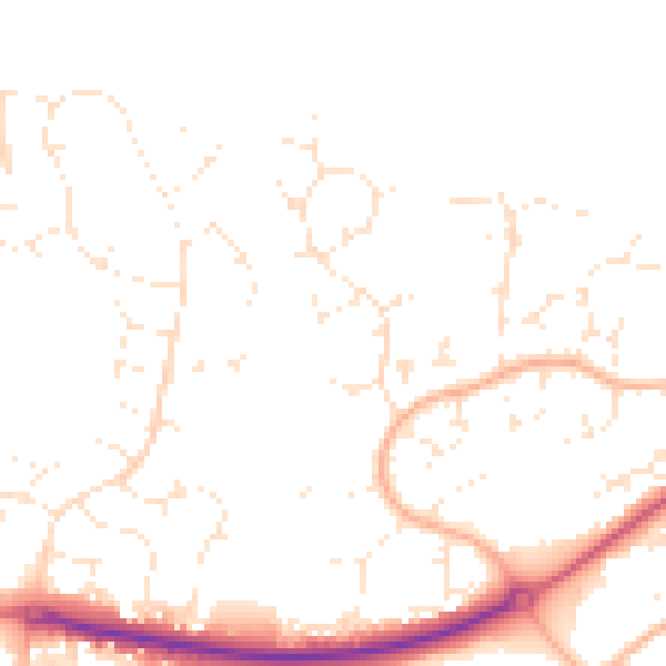 Daytime road noise heatmap for BH17 9EY