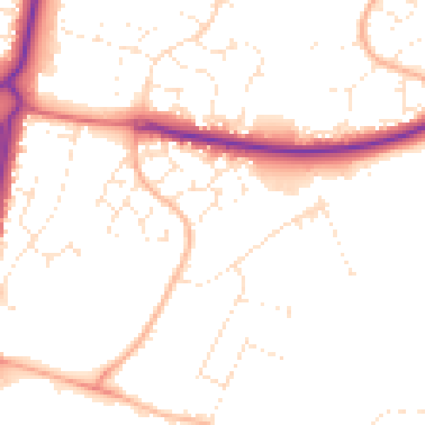 Daytime road noise heatmap for BH17 9TH