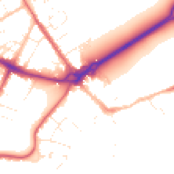 Daytime road noise heatmap for BH23 1AY