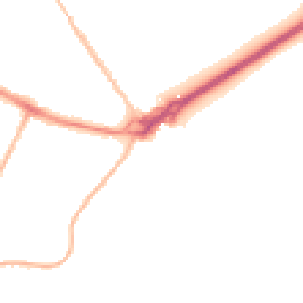 Night-time road noise heatmap for BH23 1BA
