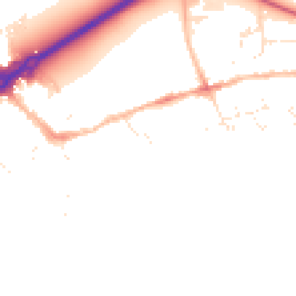 Daytime road noise heatmap for BH23 1DZ