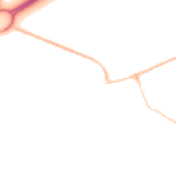 Night-time road noise heatmap for BH23 1EJ