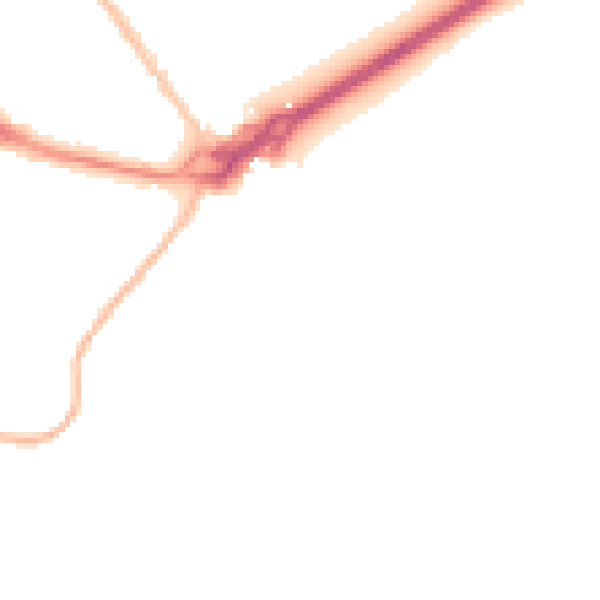 Night-time road noise heatmap for BH23 1FB