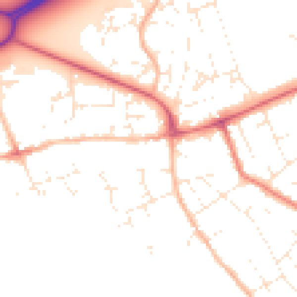 Daytime road noise heatmap for BH23 1FE