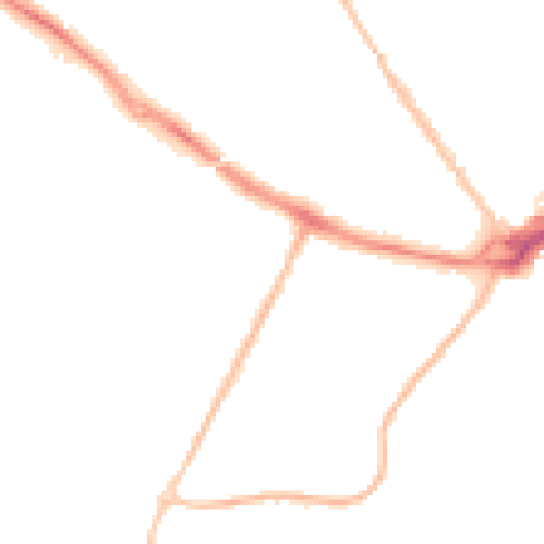 Night-time road noise heatmap for BH23 1FG